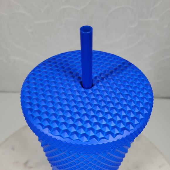 Starbucks China 2022 Klein Matte Blue Venti Studded Tumbler 9" Straw Bow Twist - Picture 14 of 16